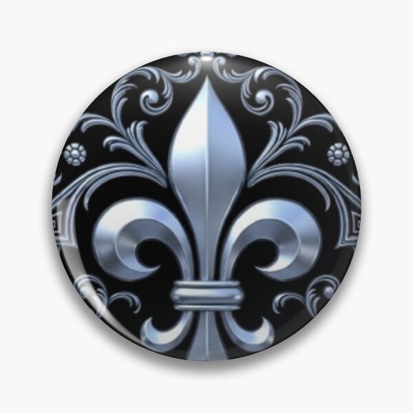 Item preview, Fleur De Lys Silver Ornate French Baroque Heraldic Emblem designed and sold by ProjectNoah.