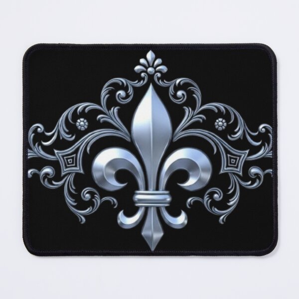 Item preview, Fleur De Lys Silver Ornate French Baroque Heraldic Emblem designed and sold by ProjectNoah.