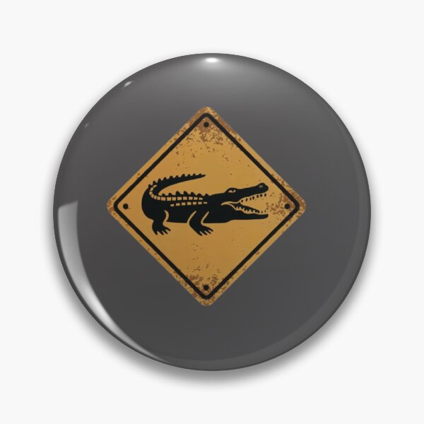 Item preview, Warning sign with aligator  designed and sold by Mega _Tronus .