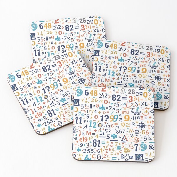 Item preview, Abstract Logic Pattern - Numbers, Equations & Symbols designed and sold by LunaPrintCo.