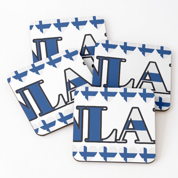 Item preview, Finland Flag Letters And Hearts designed and sold by TheIconSmith.