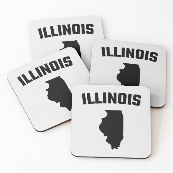 Item preview, Illinois State Map Silhouette - Classic Arch Text Design designed and sold by mashmosh.