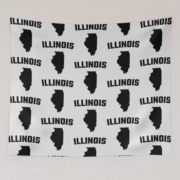 Item preview, Illinois State Map Silhouette - Classic Arch Text Design designed and sold by mashmosh.