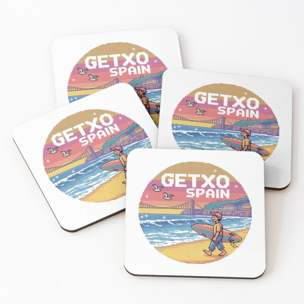 Item preview, Getxo Spain - Pixel Art Surfer Sunset Scene designed and sold by CircinusStore.