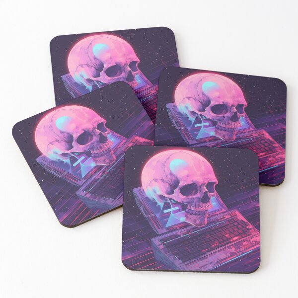 Item preview, Neon Cyberpunk Skull / Digital Hacker Art / Retro-Futuristic Synthwave Design designed and sold by SMARTKIT  DESIGNAGENCY.