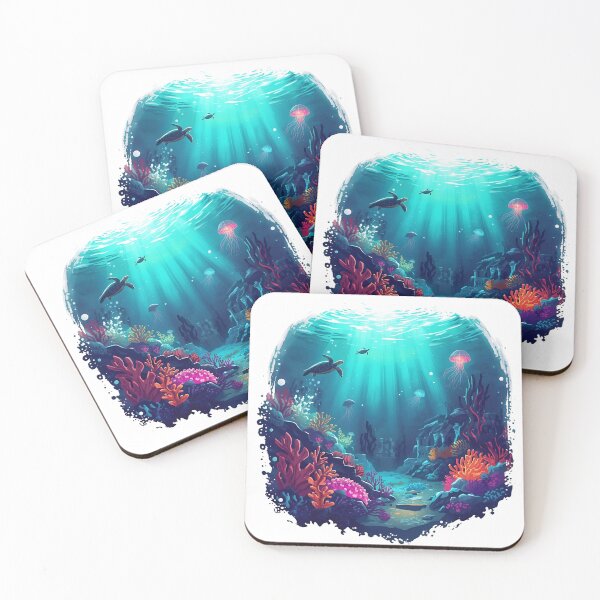 Item preview, Neon Tides – Deep Ocean Kingdom Illustration designed and sold by catcurio.