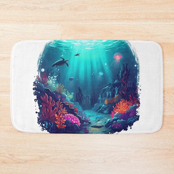 Item preview, Neon Tides – Deep Ocean Kingdom Illustration designed and sold by catcurio.