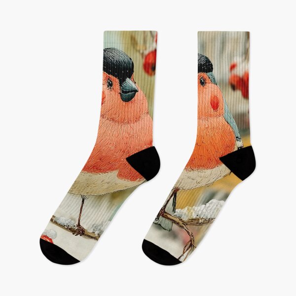 Item preview, Winter Bullfinch Friends on Rowan Branch – Cozy Christmas Art designed and sold by olenadykun.ai.