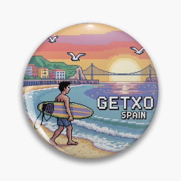 Item preview, Getxo Spain - Pixel Art Surfer Sunset Scene Style 2 designed and sold by CircinusStore.