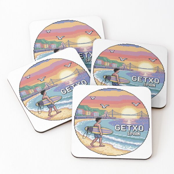 Item preview, Getxo Spain - Pixel Art Surfer Sunset Scene Style 2 designed and sold by CircinusStore.