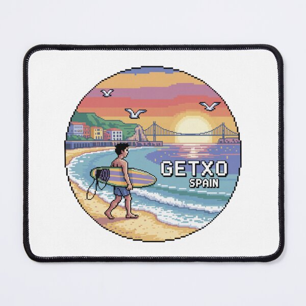 Item preview, Getxo Spain - Pixel Art Surfer Sunset Scene Style 2 designed and sold by CircinusStore.