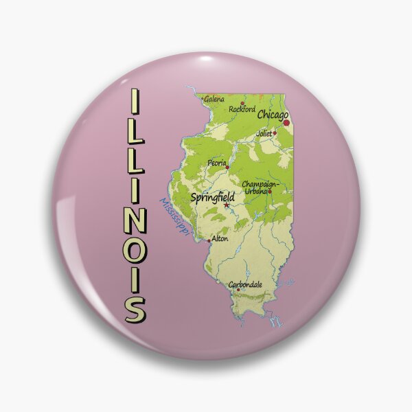 Item preview, Aesthetic Illinois State Map: Vintage Relief & Major Cities Tee designed and sold by mashmosh.