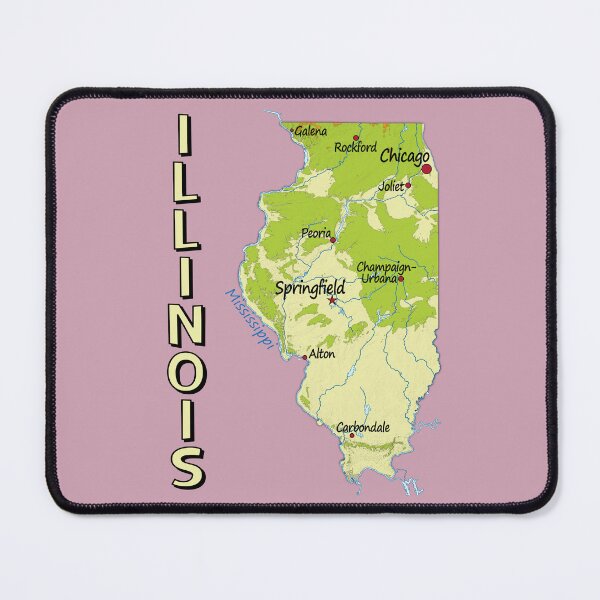 Item preview, Aesthetic Illinois State Map: Vintage Relief & Major Cities Tee designed and sold by mashmosh.