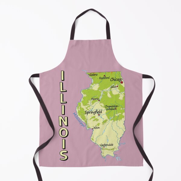 Item preview, Aesthetic Illinois State Map: Vintage Relief & Major Cities Tee designed and sold by mashmosh.