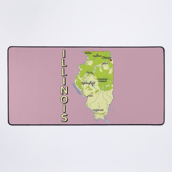 Item preview, Aesthetic Illinois State Map: Vintage Relief & Major Cities Tee designed and sold by mashmosh.
