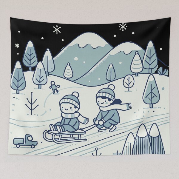 Item preview, Children enjoy winter and snow designed and sold by DKunic.