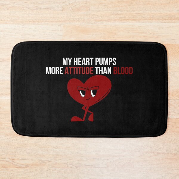 Item preview, My Heart Pumps More Attitude Than Blood – Attitude Heart Character Design designed and sold by rebuZZ-Apparels-The Minimalistic Buzz.