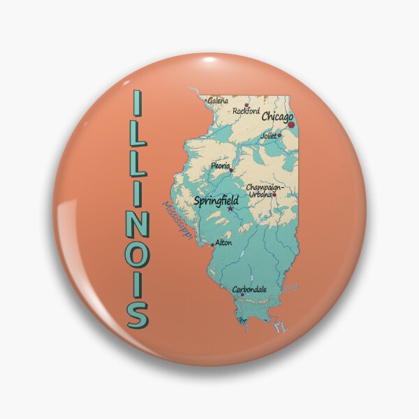 Item preview, Vintage Illinois Relief Map - Home State Pride designed and sold by mashmosh.