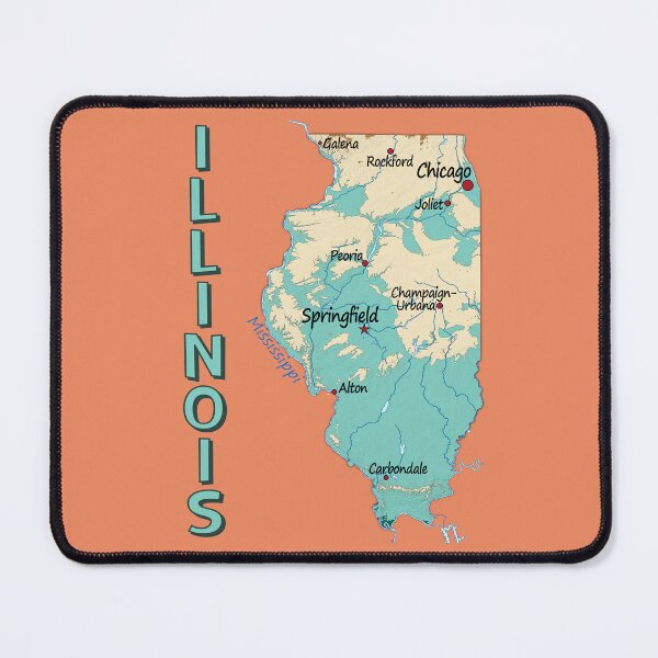 Item preview, Vintage Illinois Relief Map - Home State Pride designed and sold by mashmosh.