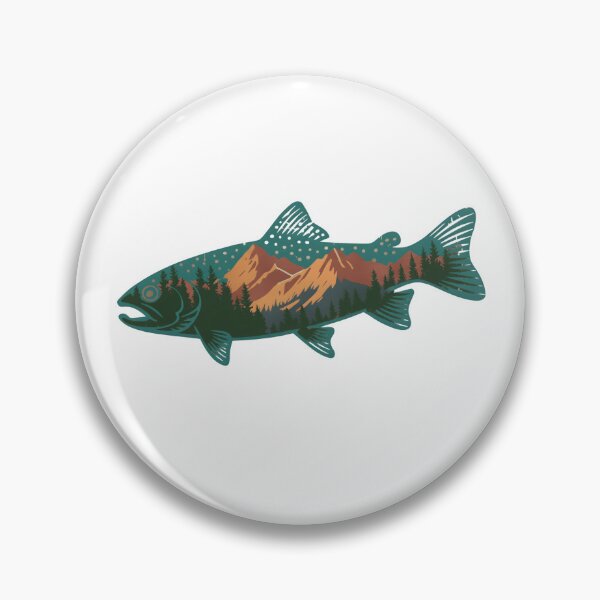Item preview, Mountain Fish Graphic, Nature Lover  designed and sold by DesignDenDo ⭐⭐⭐⭐⭐.