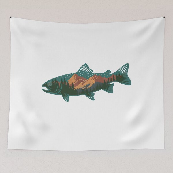 Item preview, Mountain Fish Graphic, Nature Lover  designed and sold by DesignDenDo ⭐⭐⭐⭐⭐.
