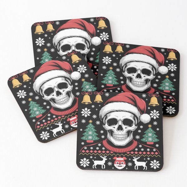 Item preview, Santa Skull Ugly Christmas Sweater Art designed and sold by flagylART.