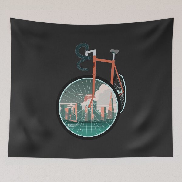 Item preview, Retro Bike and California City Skyline designed and sold by SKETCHYANDGRAPHIC.