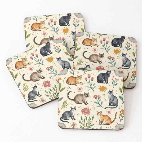 Item preview, Warm Cottage-Style Cat Illustration Pattern designed and sold by TroyTheTerrific.