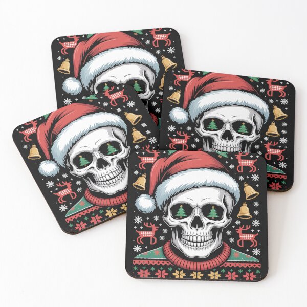 Item preview, Santa Skull Ugly Christmas Sweater Art designed and sold by flagylART.