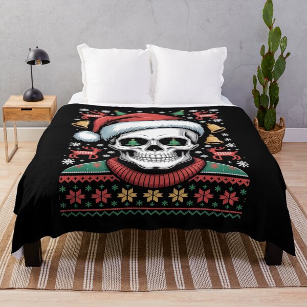 Item preview, Santa Skull Ugly Christmas Sweater Art designed and sold by flagylART.