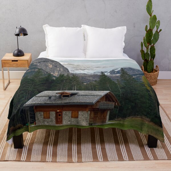 Item preview, Mountain Cabin Below Dolomite Cliffs designed and sold by caracatita75.