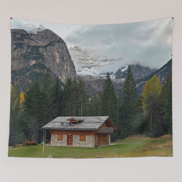 Item preview, Mountain Cabin Below Dolomite Cliffs designed and sold by caracatita75.