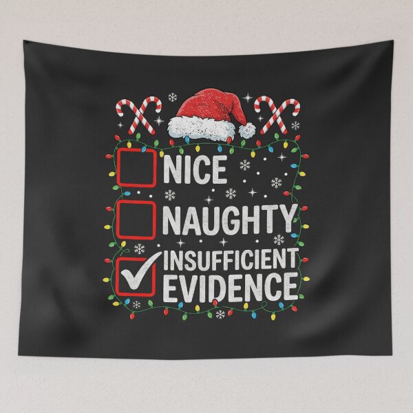 Item preview, Nice Naughty Insufficient Evidence Funny Christmas designed and sold by FreshVibe Prints.