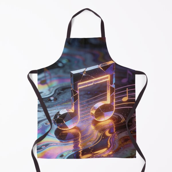 Item preview, Cyberpunk Neon Music Note Art: Geometric Cracked Quaver on Iridescent Liquid Flow designed and sold by Cherrydora.