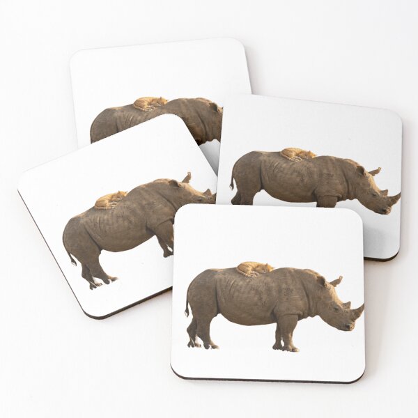 Item preview, The Royal Nap - Ginger Cat Resting on His Rhino Bodyguard designed and sold by The Miracle of Wildlife.