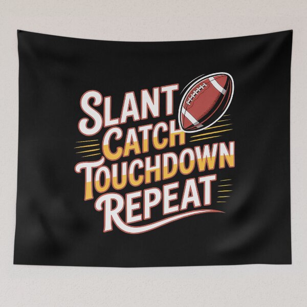 Item preview, Slant Catch Touchdown Repeat Wide Receiver Football - designed and sold by TamaraIrma.