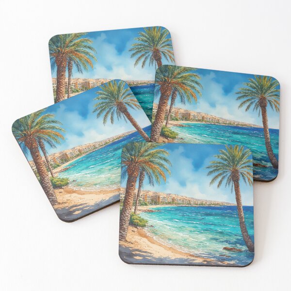 Item preview, Watercolor beach scene - Coastal Paradise Art designed and sold by DreamyArtStudio70.