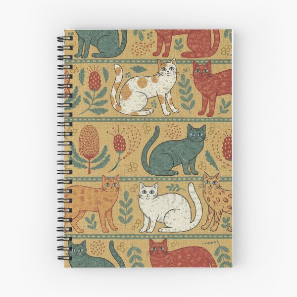 Item preview, Folk-Art Tapestry Cat Pattern with Aussie Botanicals designed and sold by TroyTheTerrific.