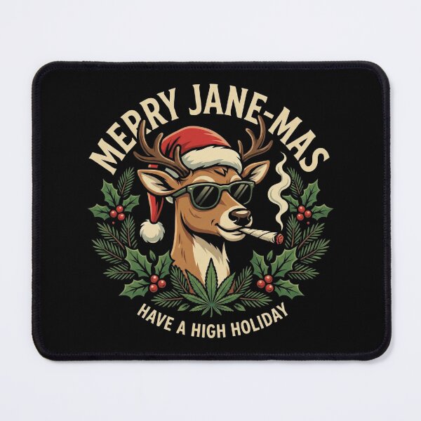 Item preview, Merry Jane-mas - Retro Stoner Reindeer Christmas High Holiday designed and sold by ARTReMi.