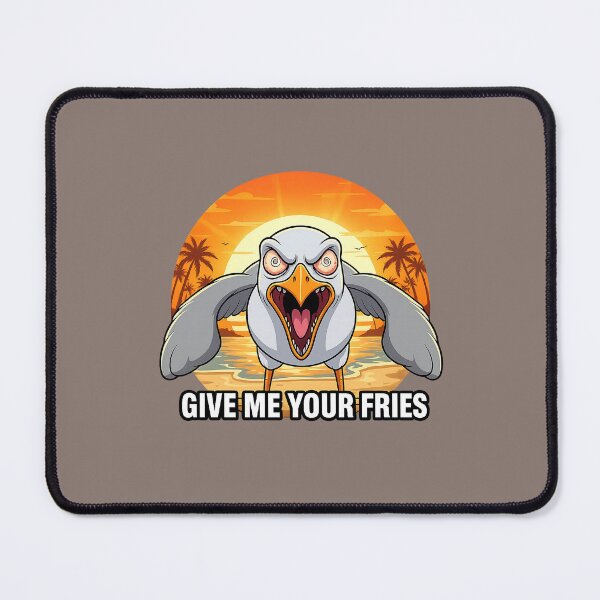 Item preview, Aggressive LA Seagull “Give Me Your Fries” Sticker designed and sold by YuliaHulia.