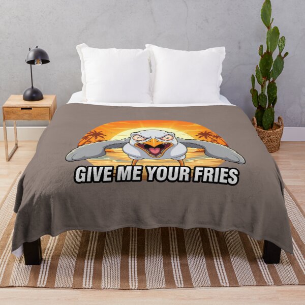 Item preview, Aggressive LA Seagull “Give Me Your Fries” Sticker designed and sold by YuliaHulia.