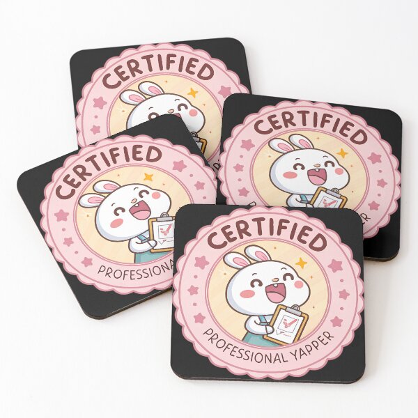 Item preview, Certified Professional Yapper Kawaii – Cute Cartoon Chatty Meme Badge designed and sold by VividOrganica.