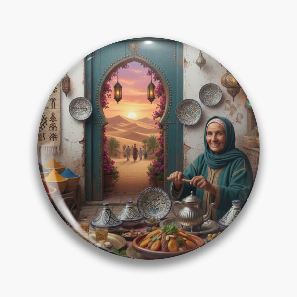 Item preview, Moroccan Mint Tea Ceremony Portrait in the Medina designed and sold by TheNumericSpirit.