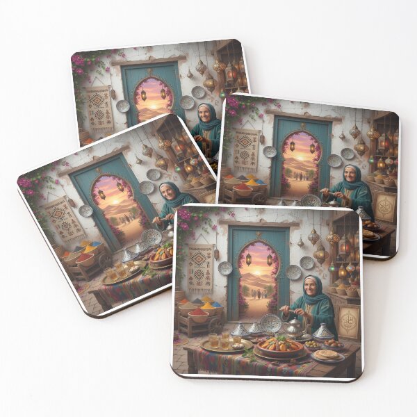 Item preview, Moroccan Mint Tea Ceremony Portrait in the Medina designed and sold by TheNumericSpirit.