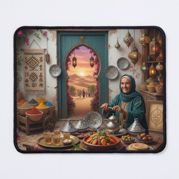 Item preview, Moroccan Mint Tea Ceremony Portrait in the Medina designed and sold by TheNumericSpirit.