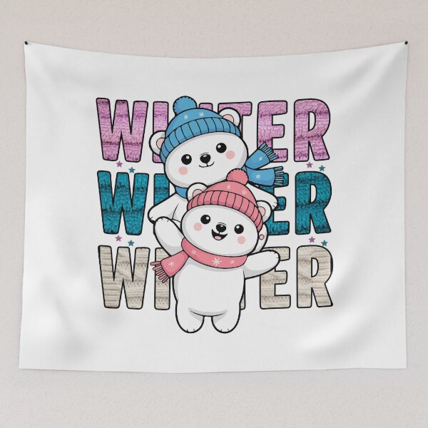 Item preview, Cute Winter Polar Bears Stack Illustration designed and sold by EchoPrint Co..