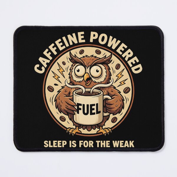 Item preview, Caffeine Powered Owl - Funny Retro Coffee Cartoon & Humor designed and sold by ARTReMi.