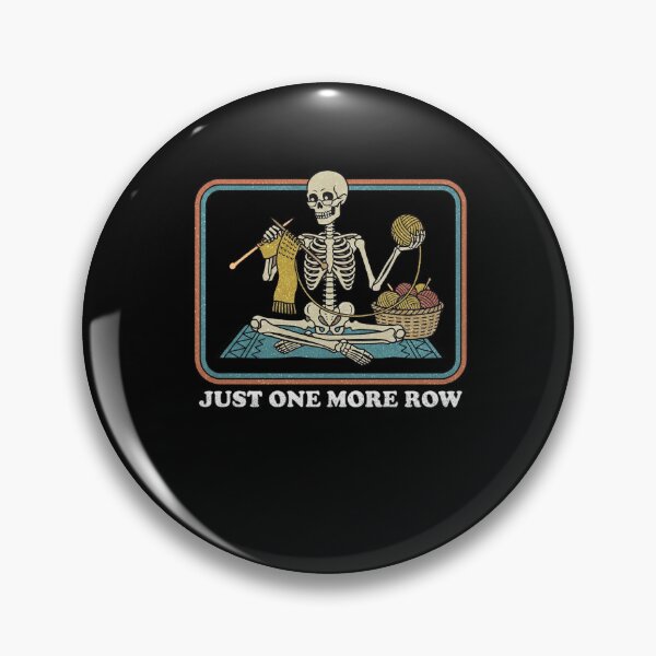 Item preview, Just One More Row Retro Crochet Skeleton Design designed and sold by FreshVibe Prints.