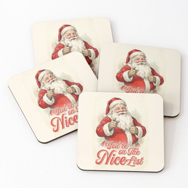 Item preview, Vintage Christmas Santa You're on the Nice List designed and sold by KAI-Studio.