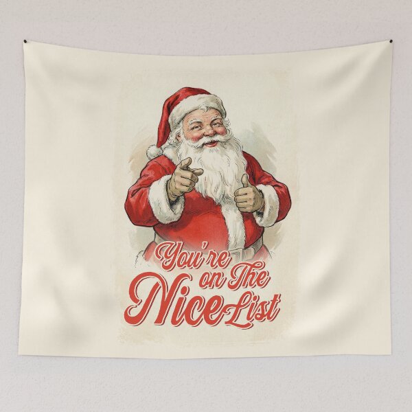 Item preview, Vintage Christmas Santa You're on the Nice List designed and sold by KAI-Studio.